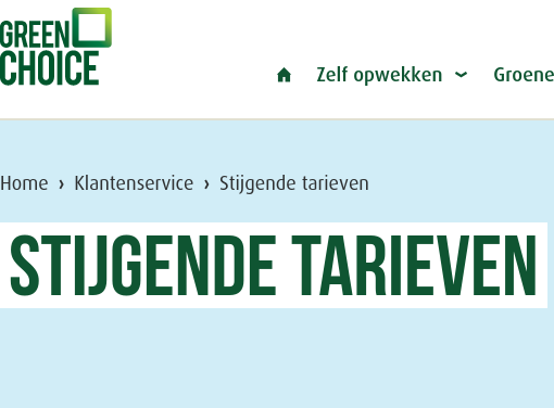 Lees meer over het artikel Stijgende tarieven (Greenchoice)