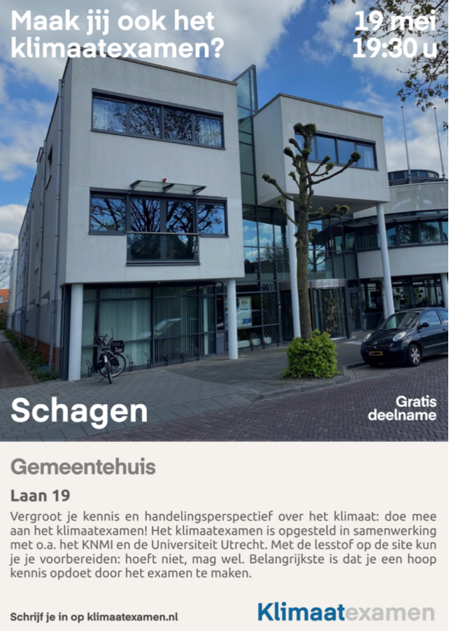 Lees meer over het artikel Klimaatexamen in het gemeentehuis van Schagen op 19 mei